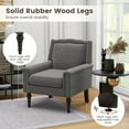 thumbnail image 5 of Laijoy Mid-century Modern Armchair, Linen Fabric Upholstered Accent Chair with Thick Cushion & Rubber Wood Legs, Comfy Single Sofa,Grey, 5 of 8