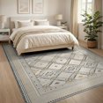 thumbnail image 3 of ODIKA Hallway Geometric Wide Trellis Interlocking Border Hallways Entry Foldable Easy Care for King Size Bedroom, Master Suite, Under Bed, 3 of 7