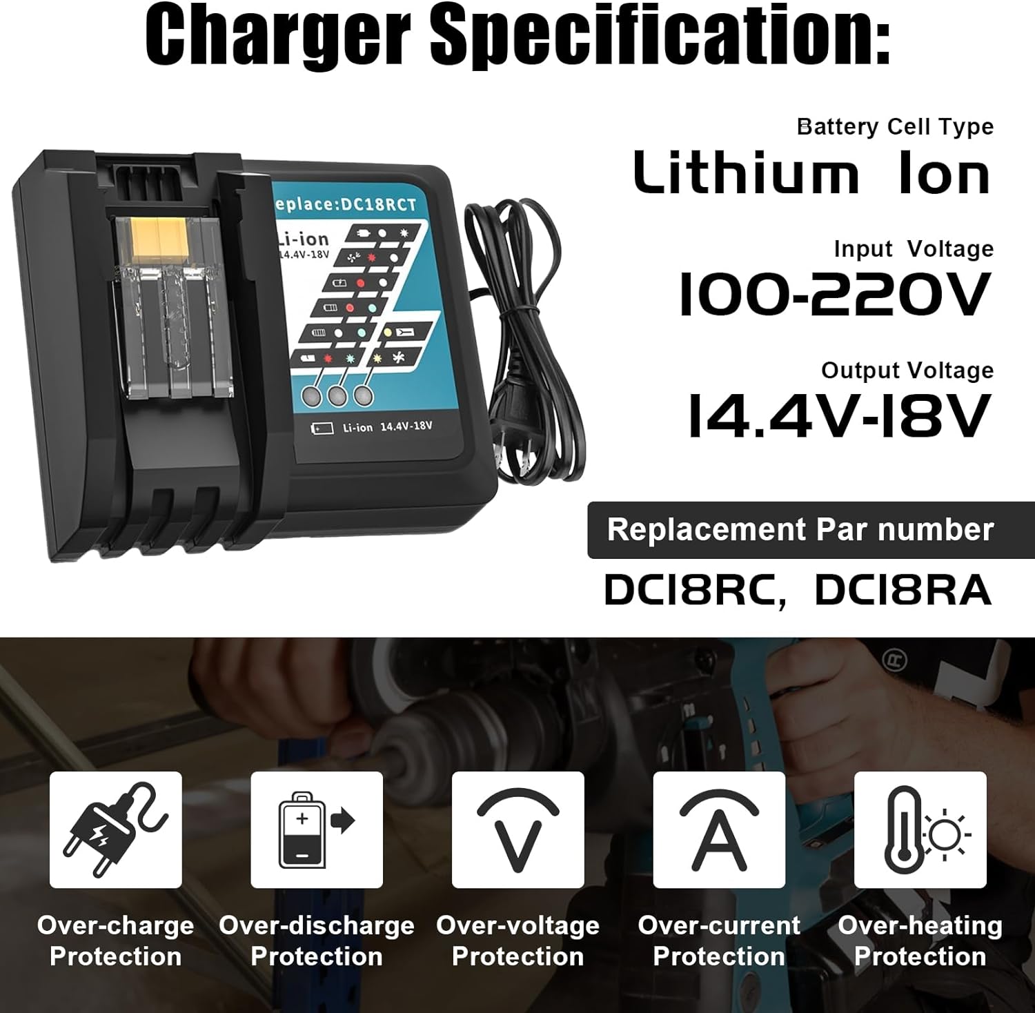 2x 18V 5500mAh Accu + Oplader - Compatibel Met Makita BL1860, BL1855, BL1850 En Andere 18V Gereedschappen