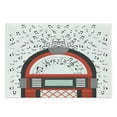 thumbnail image 1 of Jukebox Cutting Board, Cartoon Party Music Antique Old Vintage Retro Box with Notes Art, Decorative Tempered Glass Cutting and Serving Board, Large Size, White Black Red, by Ambesonne, 1 of 1
