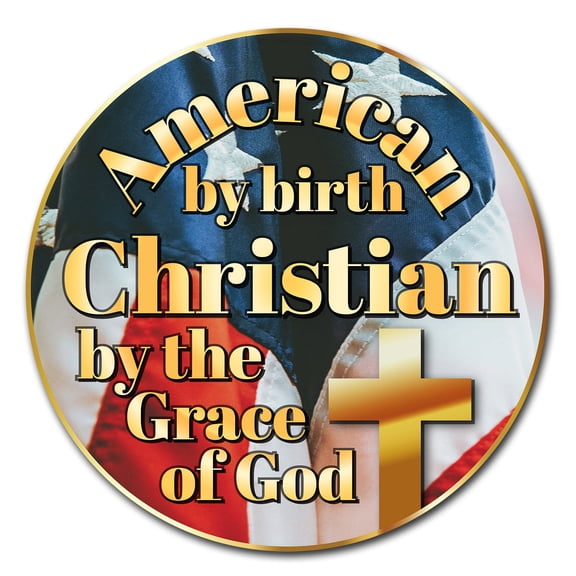 SignMission C-16-CIR-WS-American by Birth 16 x 24 in. Corrugated Plastic Sign with Stakes Circular - American By Birth