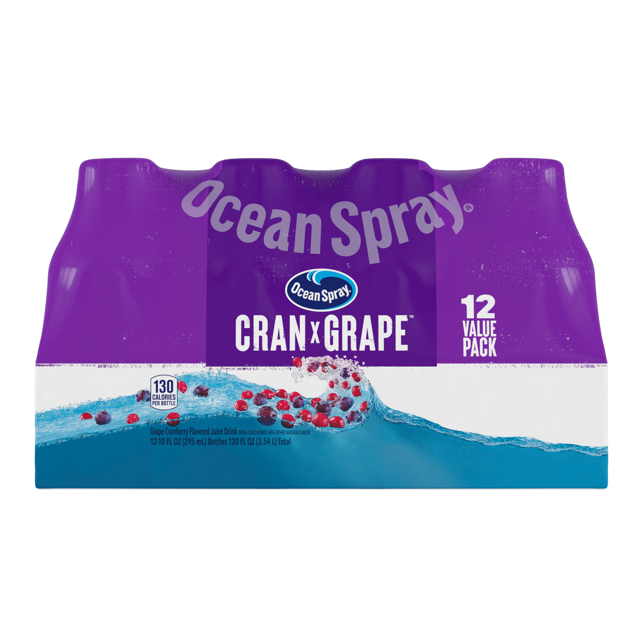 (3 pack) Ocean Spray® Cran-Grape® Juice Drinks, 10 fl oz Bottles, 12 Count