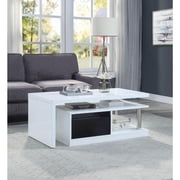 Acme Buck II Coffee Table w/Swivel Top White & Black High Gloss
