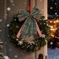 thumbnail image 3 of Festive Christmas Bow Decoration with Classic Plaid Design, Elegant Gift Wrap Accent, Perfect for Holiday Tree, Home Decor, and Festive Display, 3 of 5
