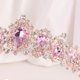 thumbnail image 5 of Nvzi Tiara para novia, diadema de princesa, corona nupcial, joyería para el cabello con diamantes de imitación de cristal, decoración para cumpleaños, graduación, fiesta de disfraces (rosa), 5 of 5