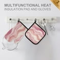 thumbnail image 4 of Yayeee Oven Mitts and Pot Holder Set of 4 Heat Resistant Kitchen Gloves Baking Hot Pad, Soft Brown Pattern, 4 of 5