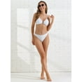 thumbnail image 5 of DARING DIVA Women's O Ring Ribbed Bikini Sets Medium White, 5 of 6