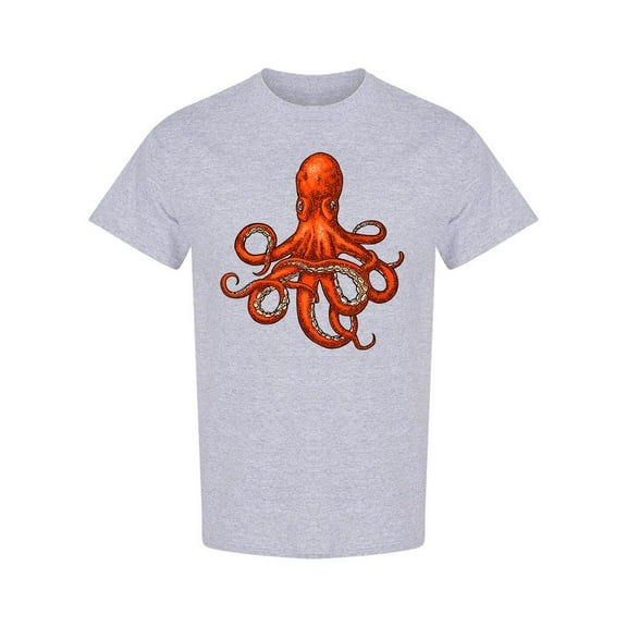 Big Red Octopus Design T-Shirt Men -Image by Shutterstock, Male Medium