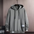 thumbnail image 2 of kpoplk Hoodies for Men Big and Tall, Men's Fleece Pullover Hoodie Loose Fit Soft Hooded Sweatshirt with Pockets(GY2,XL), 2 of 3