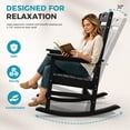 thumbnail image 4 of Oversized HDPE Outdoor Rocking Chair, All-Weather High Back Porch Rocker, Black, 4 of 8