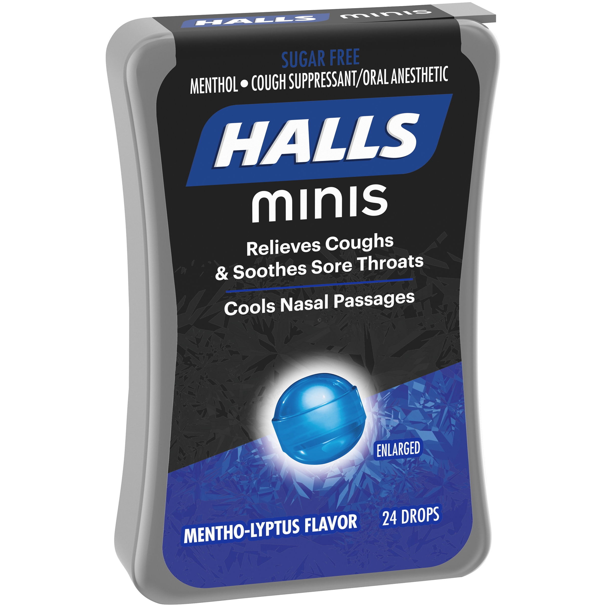 HALLS Minis Mentho-Lyptus Flavor Sugar Free Cough Drops, 24 Drops