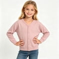 thumbnail image 2 of akafmk Cardigan Sweater for Girls Soft Cotton Cardigans V Neck Button Down Casual Knit Outerwear Versatile Fall Clothes, Size 3-4 Years, 2 of 8