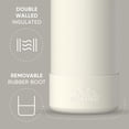 thumbnail image 2 of Hydrapeak 32oz Sport Insulated Water Bottle with Straw or Chug Lid, Leak & Spill Proof, Keeps Drinks Cold for 24 Hours, Hot for 12 Hours, Premium Stainless Steel Water Bottles (32oz, Ivory), 2 of 9