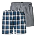 thumbnail image 1 of SCHIESSER Calzoncillos bóxer tejidos para hombre, pack de 2 - tela tejida, pantalón, algodón Azul/gris 4XL (XXXX-Large), 1 of 4
