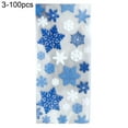thumbnail image 2 of HEVIRGO Christmas Decor 100Pcs Gift Bags Snowflake Print Storage Pouch Plastic Snacks Nuts Goodie Bags for Bakery, 2 of 8