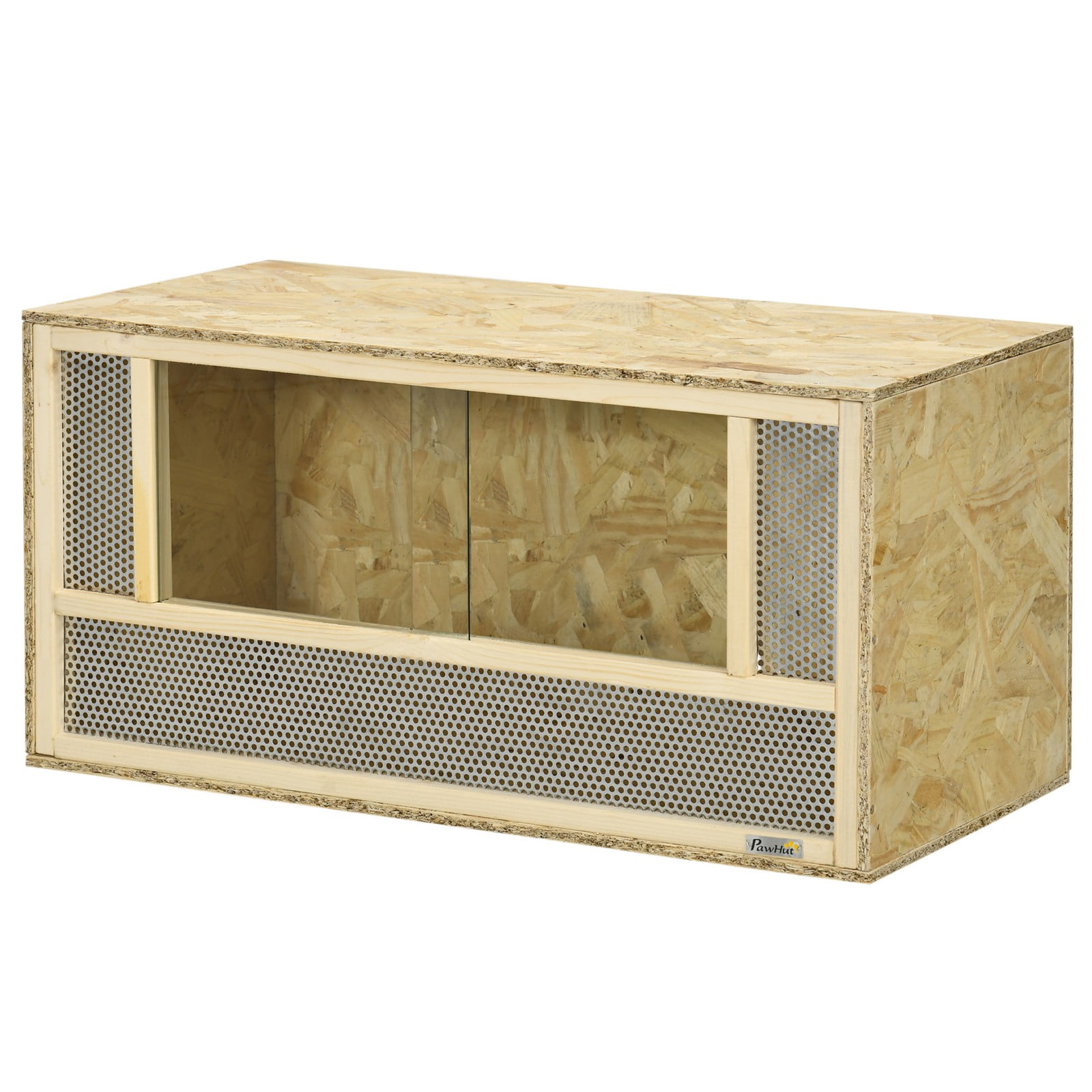Favory Reptile Tank, Solid Wood Bearded Dragon Tank, Front Opening Snake Enclosure, Lockable Sliding Doors, Small Reptile Terrarium for Lizard, Leopard Gecko