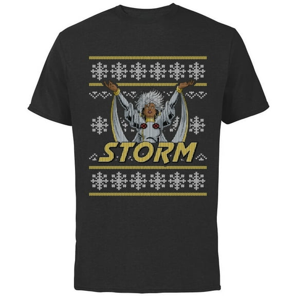 Marvel X-Men Storm Holiday Sweater - Short Sleeve Cotton T-Shirt for Adults - Customized-Black