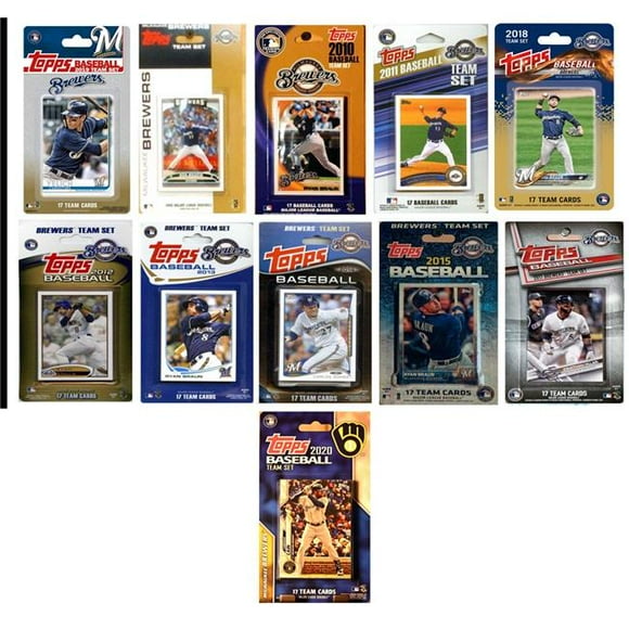 C&I Collectables BREWERS1120TS MLB Milwaukee Brewers 11 Different Licensed Trading Card Team Set