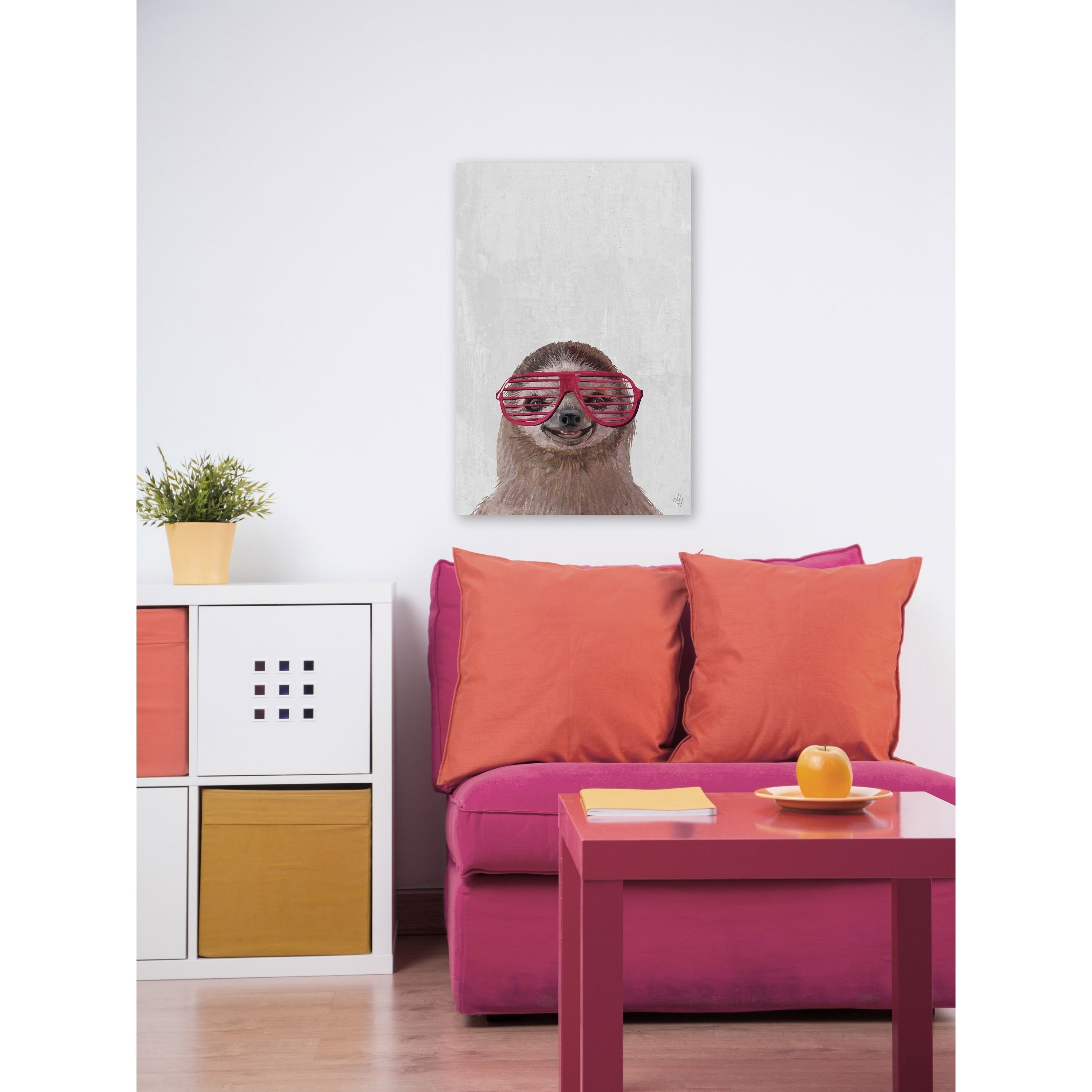 Marmont Hill Retro Sloth II Canvas Wall Art