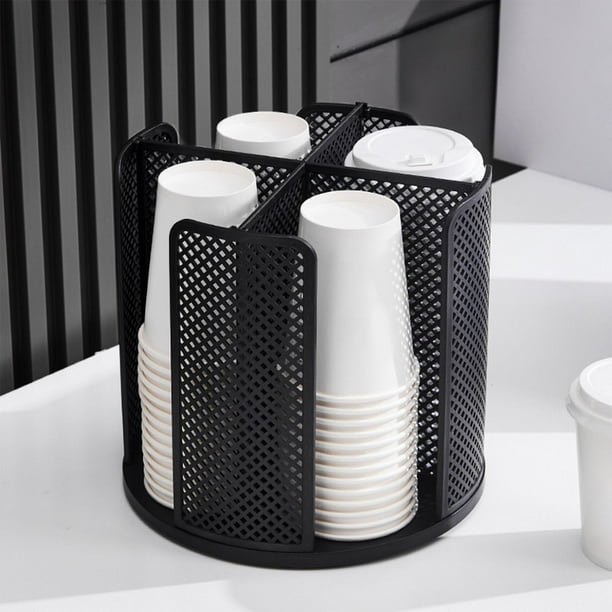 Turntable Paper Coffee Cup Organizer Multi Function Stand Disposable