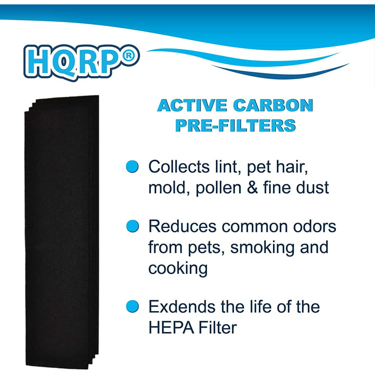 HQRP Filter Kit for Lowe's 560976 LOWESRAPF-E-4 FLT5000; Idylis 3-Speed  193-sq ft / IAP-GG-125 Air Purifier ENERGY STAR, 2pcs Cartridge Filters &  4pcs Carbon Pre-Filters (Reserve) 