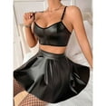 thumbnail image 6 of Baqcunre Women's Skirt Suit, Women's Short Skirt PU Underwear Women's Bra Tight Leather Backless Halter Top Black L, 6 of 8