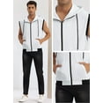 thumbnail image 4 of Unique Bargains Men's Hoodie Vest Zip Up Sleeveless Drawstring Hooded Sweatshirt L White, 4 of 5