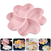 Raindrops Fruit Plate Pink 1Set 11.4x11.4x1.6In