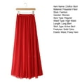 thumbnail image 7 of Women Chiffon Skirt Elastic High Waist Pleated Ankle-Length Skirt Solid Color Flowy Hem Long Skirt Daily Wear, 7 of 7