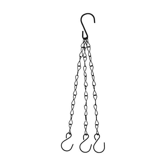 15.75-Inch Outdoor Garden Flower Pot Hanging Hooks, Heavy Duty S-Shaped Metal Plant Hangers for Patio, Porch, and Balcony Decoration D#073 Black