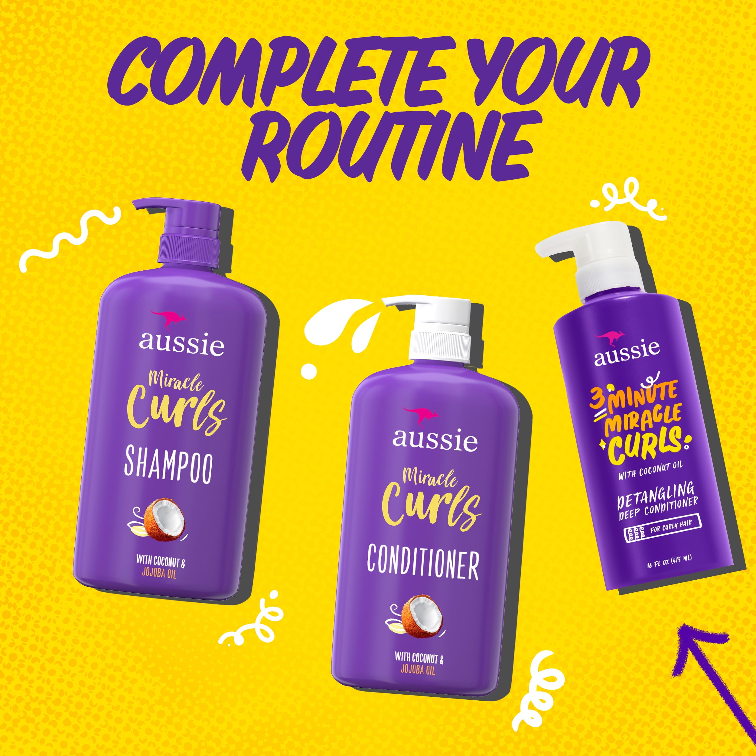 Aussie 3 Minute Miracle Curls Conditioner, for All Hair Types, Paraben Free, 16 fl oz