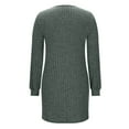 thumbnail image 5 of FRSASU Womens Long Sleeve Winter Dresses Flowy Casual Ribbed Knit Crew Neck Lace Patchwork Sweater Dress Army Green, 5 of 8