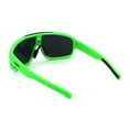 thumbnail image 4 of Kush Mens Exposed Lens Racer Shield Plastic Sport Sunglasses Green, 4 of 4
