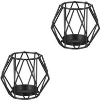 Hemoton Set of 2 Decorative Wrought Iron Candle Holders for Tealight Candles, Elegant Candlestick Pieces for Home Decor
