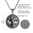 thumbnail image 3 of HZMAN Norse Vikings Runes Amulet Pendant Necklace The Tree Of Life Pentagram Runes Pendant Necklace Nordic Talisman (Yggdrasil), 3 of 4