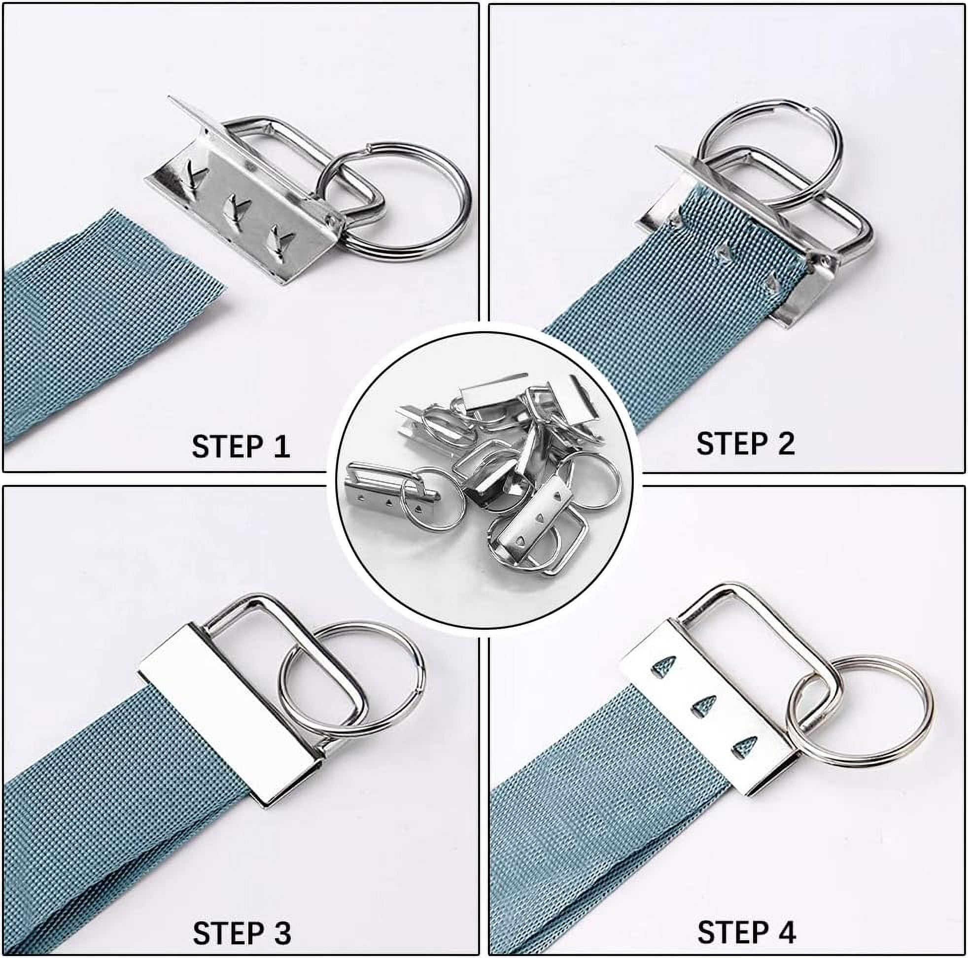 36 Pièces Matériel Porte-Clés 25 Mm - Clip Sangle Bricolage Métal Argent Avec Anneau - Kit DIY