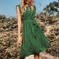 thumbnail image 2 of Sngxgn Womens Cotton Short Sleeve Casual Loose Crew Neck Beach Dress(Green,XL), 2 of 6