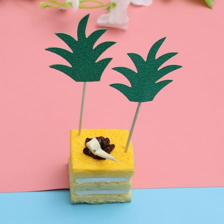 USHOBE Tropical Leaves Cake Toppers 18pcs