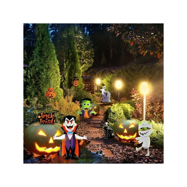 8pcs Unique Lightweight Portable Plaque Board Lawn Sign Halloween Hanging Sign for Lawn Garden