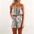 thumbnail image 2 of LILIYA Rompers for Women Summer Elegant Bandeau Rompers Sleeveless Floral Print Overalls One Piece Beach Dress Elestic High Waist Playsuits Ladies Wide Leg Shorts Holiday Dress 2026, 2 of 6