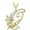 Yellow, variant on 14K White Gold Finish Round Cut White Diamond 925 Sterling Silver Diamond Cute Elf Angele With Q Initial Letter Pendant Necklace for Women