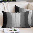 thumbnail image 2 of Black Gray Ombre Pillow Covers 12"x20", Vintage Country Wooden Soft Brushed Microfiber Breathable Throw Pillow Covers, Decorative Pillowcase with Zipper for Couch Sofa Bedroom Living Room, 2 of 9