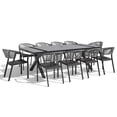 thumbnail image 3 of Crestlive Products 94" Outdoor Dining Table for 8-10, Aluminum Sturdy Frame with Umbrella Hole, Gray Wood-Grain Top, 3 of 3