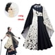 thumbnail image 2 of Disfraz De película malvada para niños, vestido De dama De honor blanco y negro, vestido De fiesta De Halloween con capa y peluca, nuevo, 2 of 4