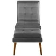 thumbnail image 4 of Ramp Upholstered Performance Velvet Lounge Chair and Ottoman Set Gray, 4 of 7