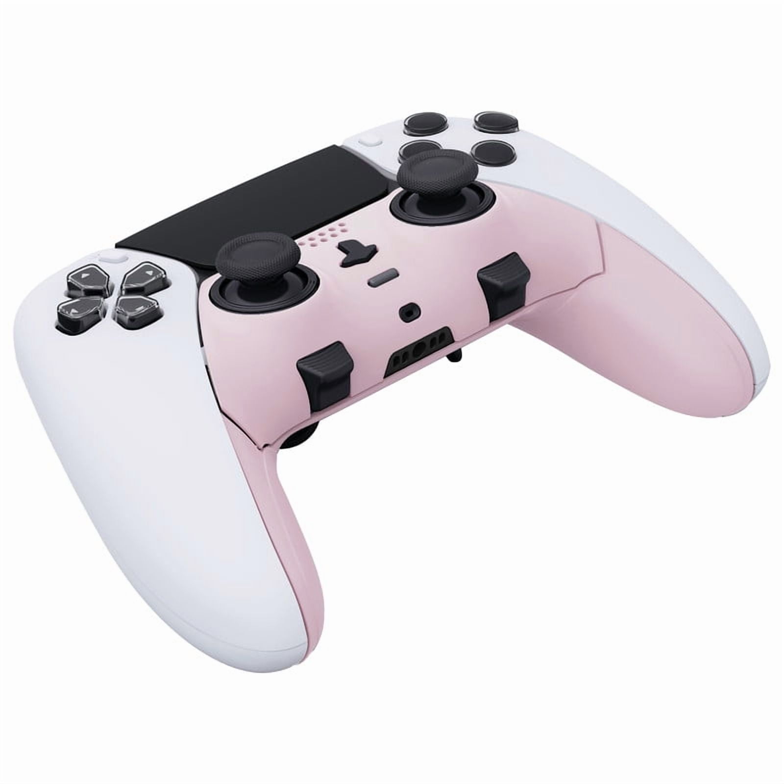 eXtremeRate Top Bottom Decorative Trim Shell Compatible with ps5 Edge Controller DIY Replacement Front Back Clip Shell, Custom Cherry Blossoms Pink Plates Cover Compatible with ps5 Edge Controller
