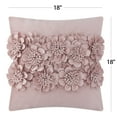 thumbnail image 3 of JWH 3D Handmade Square Rose Gold Velvet Floral Pillow Cases 18x18inch for Home Decoration, 3 of 12