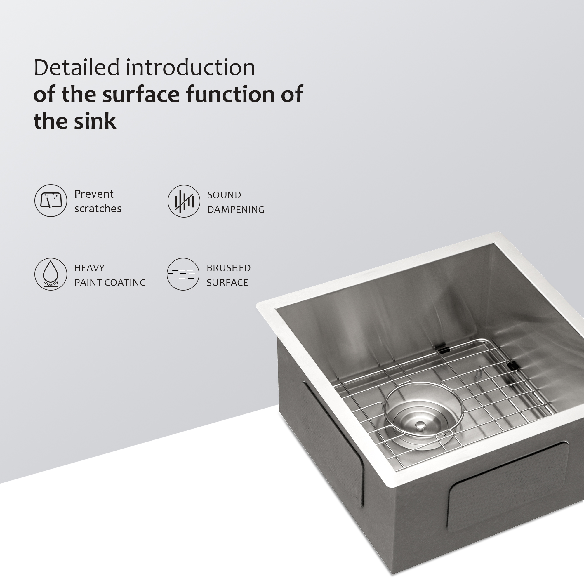 Izzovium 13 Inch Undermount Stainless Steel Kitchen Sink, 16 Gauge 9" Deep Single Bowl Brushed Nickel, 13"x15"x9" with Drain Assembly & Drying Rack