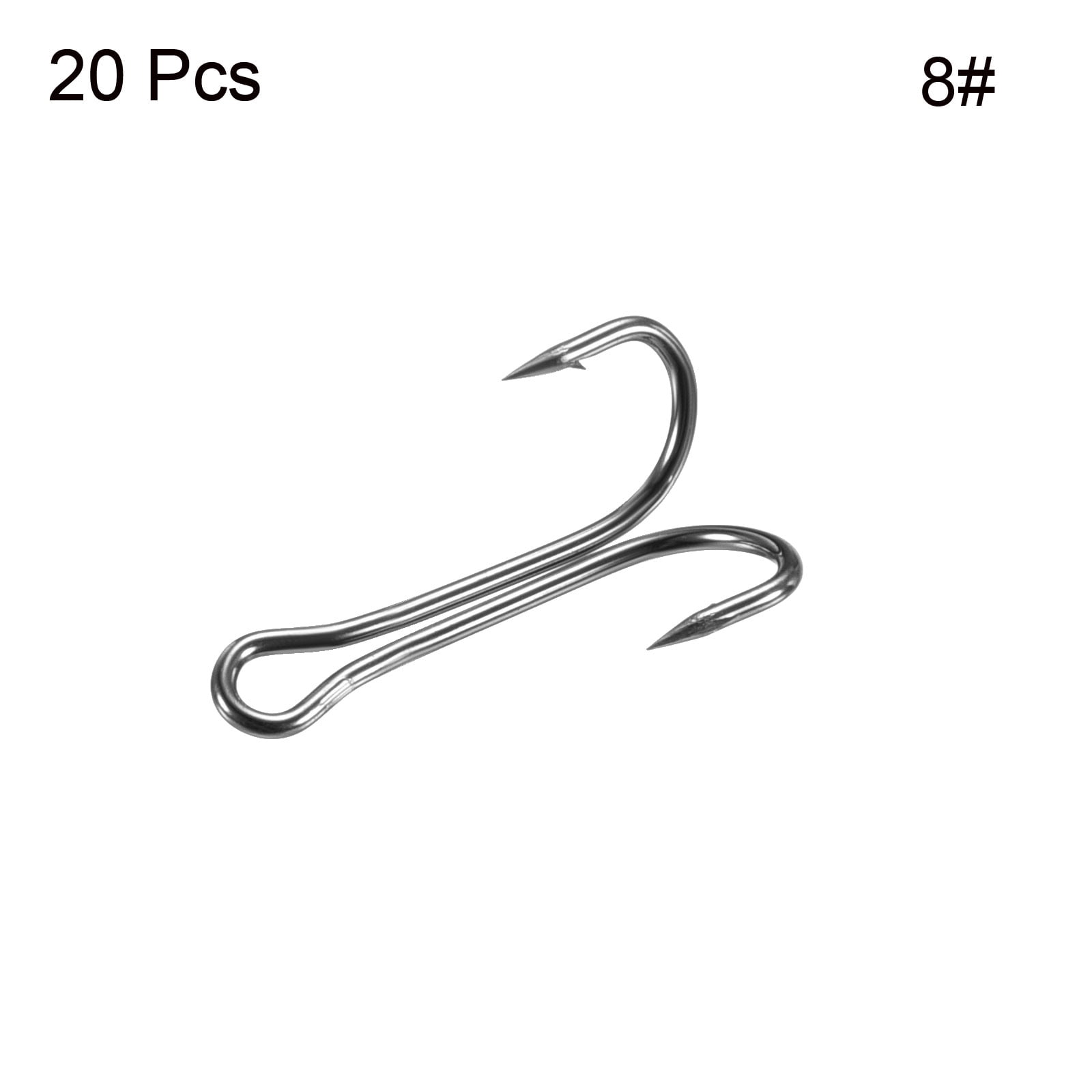 6# 0.79 Carbon Steel Double Fish Hooks Sharp Barbed Frog Hook, Black 20  Pack 