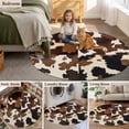 thumbnail image 6 of Cowhide 7ft Round Rug for Living Room Conversation Area, Cow Skin Texture Washable Non Slip Large Circle Area Rug, 6 of 9